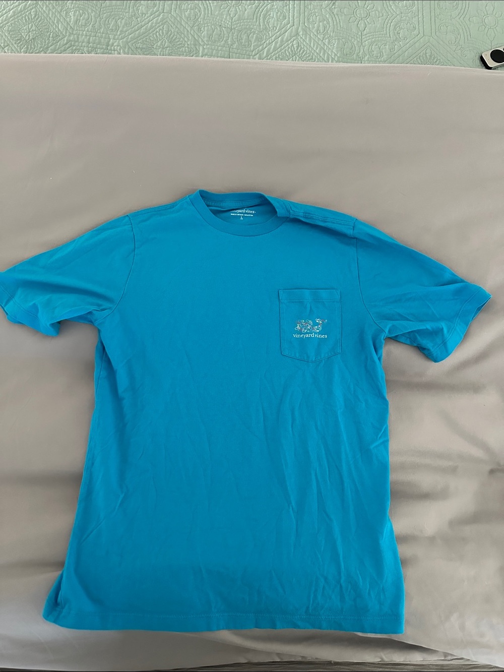 Vineyard Vines Bright Turquoise Short-Sleeve Pocket Tee